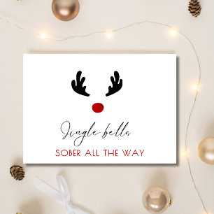 Minimal Merry Sober Christmas, Sober Support Xmas Holiday Postcard