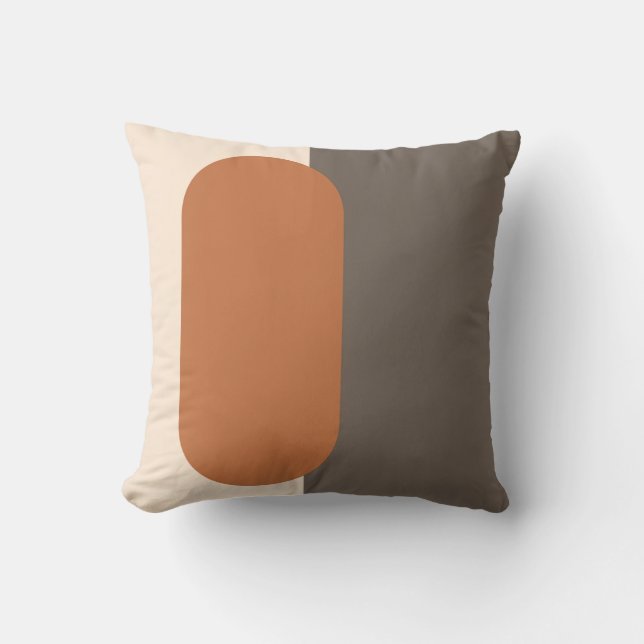 Minimal Mid-Century Modern Pill Shape Art Cushion (Front)