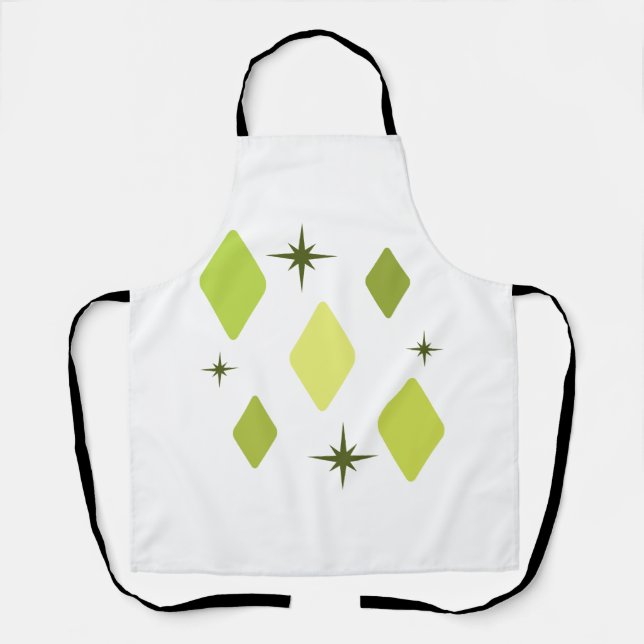 Minimal Mid Mod Diamonds Charteuse Apron (Front)