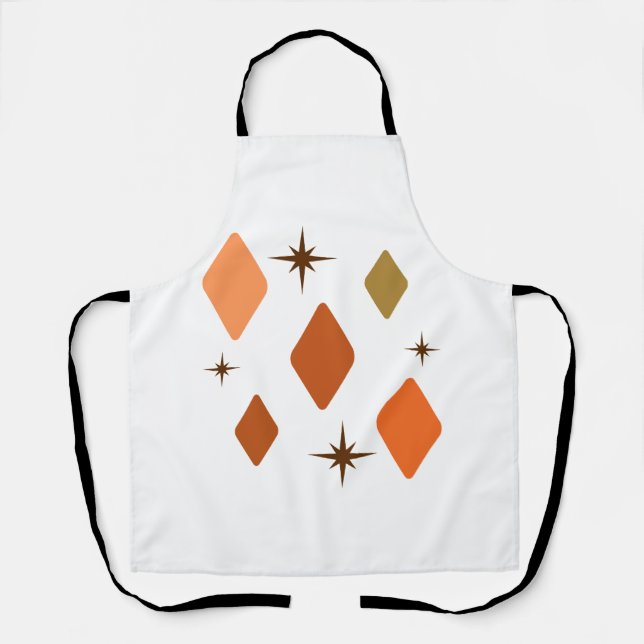 Minimal Mid Mod Diamonds Orange Apron (Front)