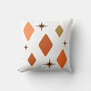 Minimal Mid Mod Diamonds Orange Cushion