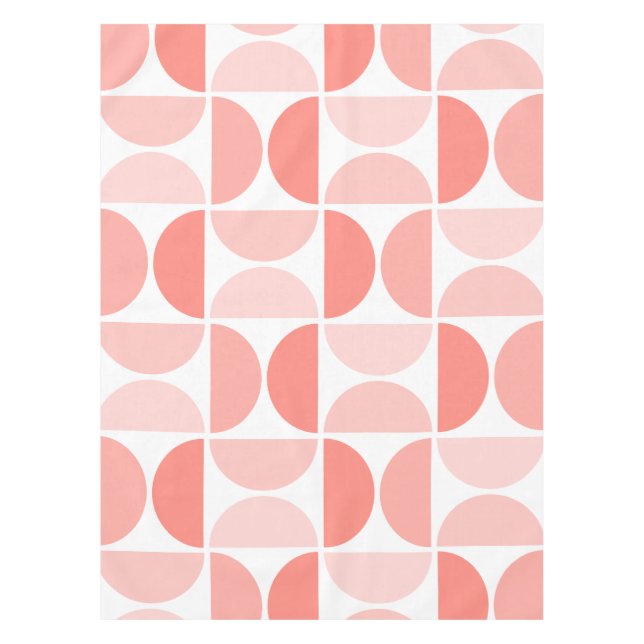 Minimal Midcentury Bowls Art Peach Tablecloth (Front)