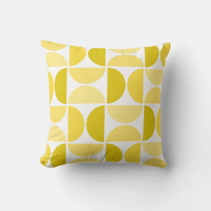 Minimal Midcentury Bowls Art Yellow Cushion