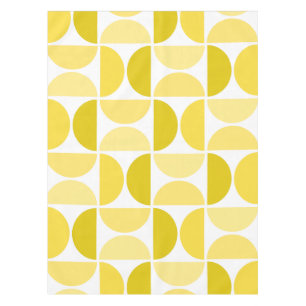 Minimal Midcentury Bowls Art Yellow Tablecloth