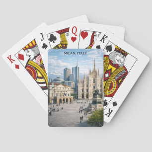 Minimal Milan Italy City View Landmarks Playing Cards