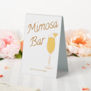 Minimal Mimosa Bar Sign w/Orange Slice Table Tent
