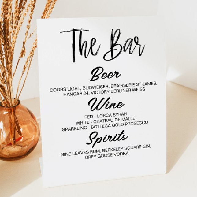 Minimal Minimalist Black White Simple Plain Bar Pedestal Sign (Creator Uploaded)