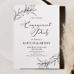 Minimal Minimalist Branch Leaves Engagement Party Invitation<br><div class="desc">This is a Minimal Minimalist Branch Leaves Engagement Party Invitation!</div>