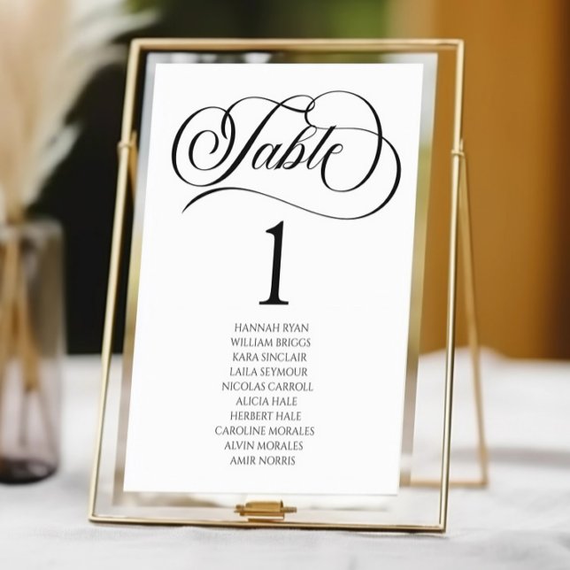 Minimal Minimalist Elegant Classic Basic Wedding Table Number (Creator Uploaded)