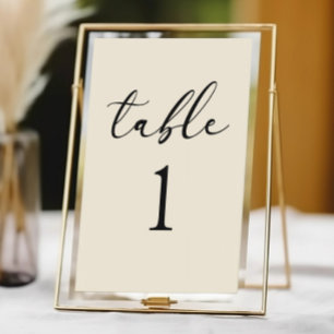 Minimal Minimalist Elegant Classic Wedding Table Number