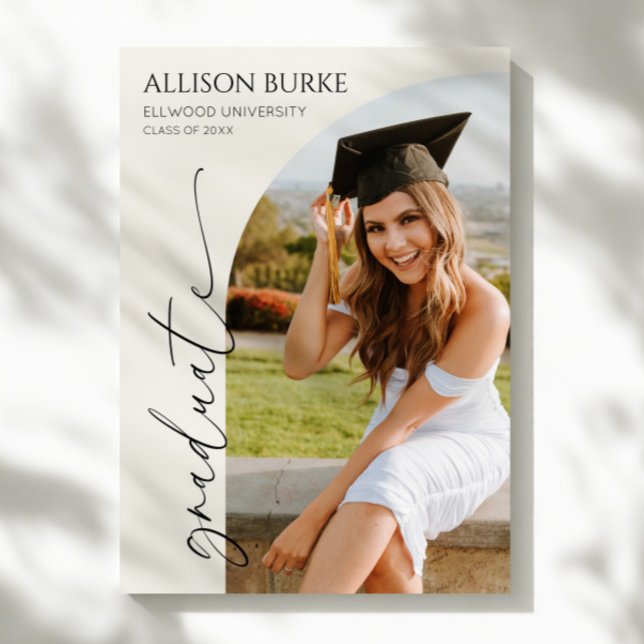 Minimal Minimalist Photo Arch Graduation Announcement (Creator Uploaded)