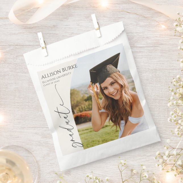Minimal Minimalist Photo Arch Graduation Favour Bag (Clipped)