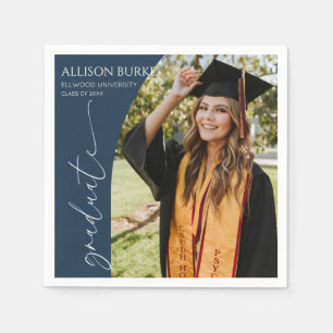 Minimal Minimalist Photo Arch Graduation Napkin