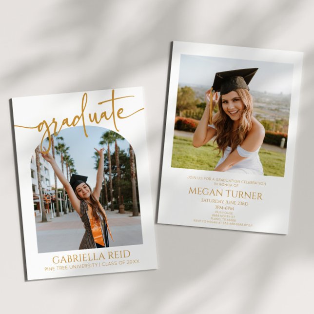Minimal Minimalist Photo Arch Graduation Party Invitation (Creator Uploaded)