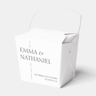 Minimal Minimalist Simple Black White Wedding Favour Box