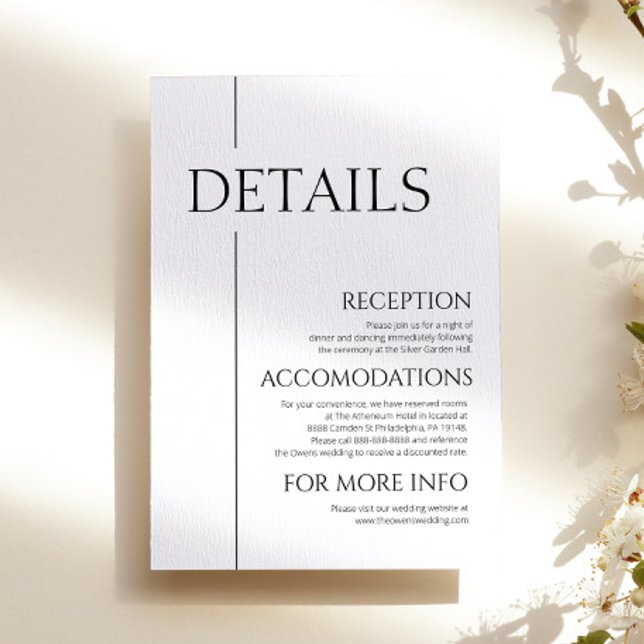 Minimal Minimalist Simple Wedding Details Enclosure Card (Creator Uploaded)