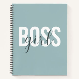 Minimal Mint Boss Girl Notebook Cover