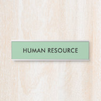 Minimal Mint Green Room Department Name Door Sign