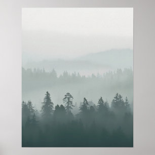 Minimal Misty Forest Wall Art