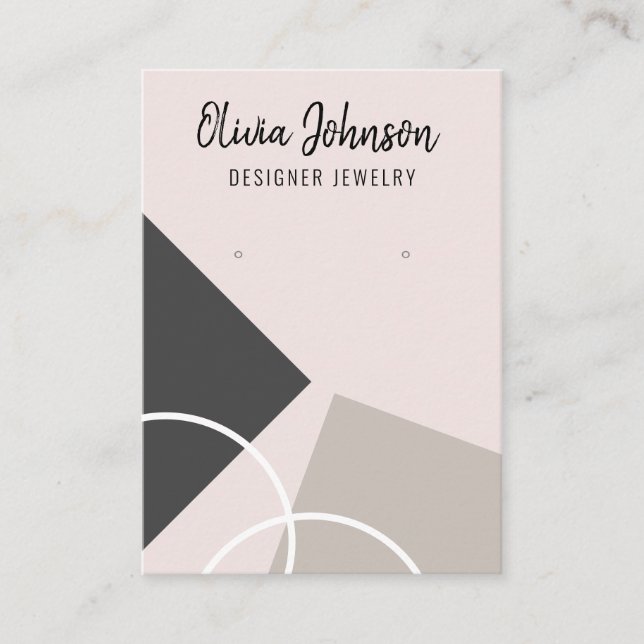 Minimal Modern Abstract Jewellery Earring Display  Business Card (Front)