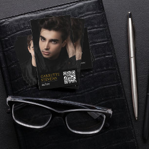 Minimal Modern Actor's Signature Headshot Business Card