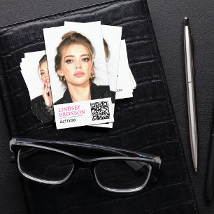 Minimal Modern Actress's Signature Headshot Business Card