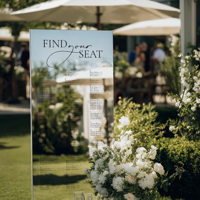 Minimal Modern Alphabetical Wedding Seating Chart (Minimal Modern Alphabetical Wedding Seating Chart Window Cling)