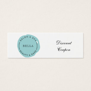 Minimal Modern Aqua Salon and Spa Discount Card