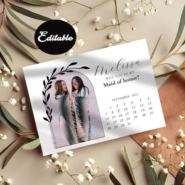 Minimal Modern Arch Bridesmaid Proposal Card (Creator Uploaded)