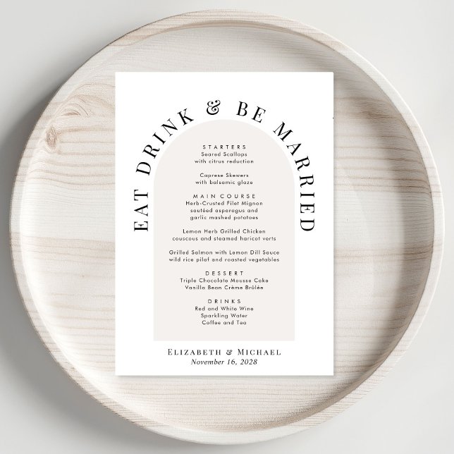 Minimal Modern Arch Wedding Menu (Creator Uploaded)