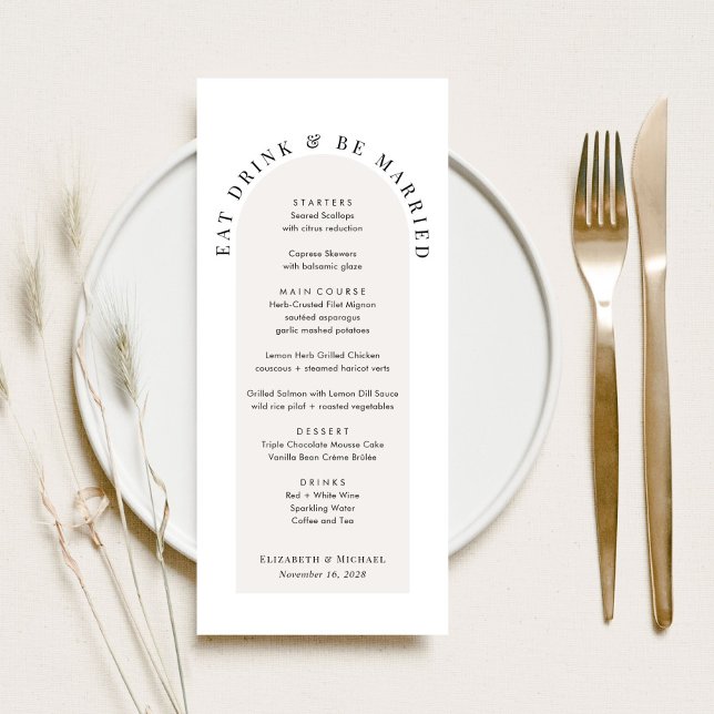 Minimal Modern Arch Wedding Menu (Creator Uploaded)
