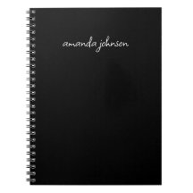Minimal Modern Black and White Monogram Full Name