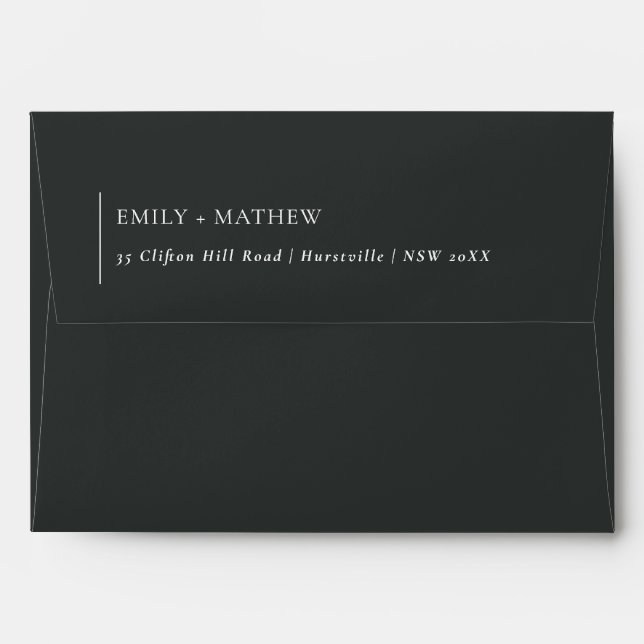 MINIMAL MODERN BLACK AND WHITE TYPOGRAPHY WEDDING ENVELOPE (Back (Top Flap))