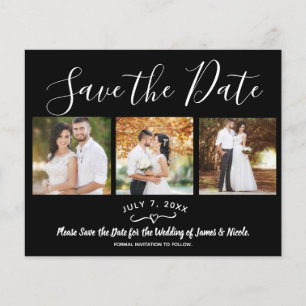 Minimal Modern Black Minimal Photo Save the Date