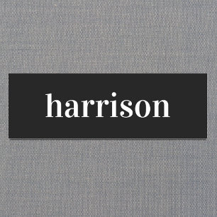 Minimal Modern Black Name Tag