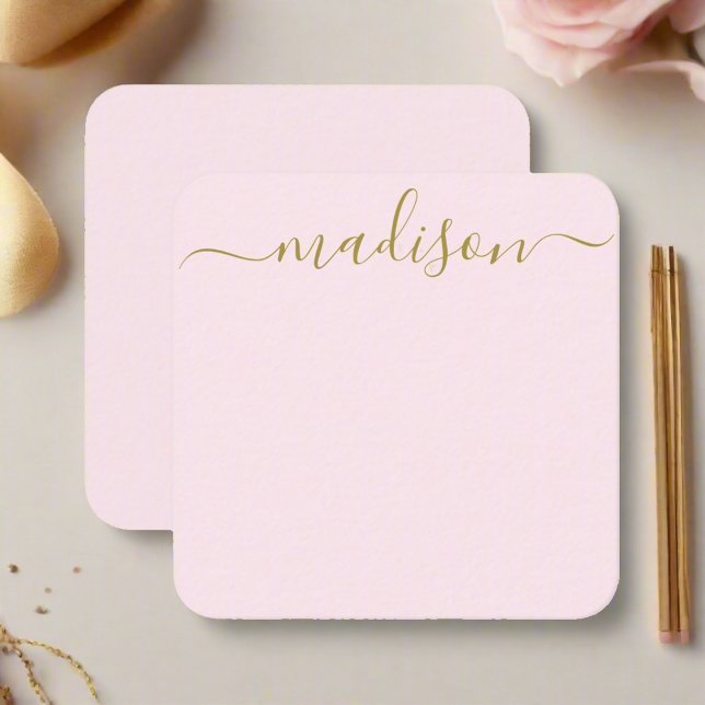 Minimal Modern Blush Pink & Gold Typography  Card (Creator Uploaded)