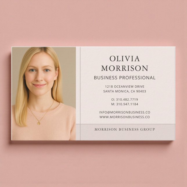 Minimal Modern Blush Pink Photo  Business Card (Creator Uploaded)