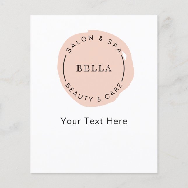 Minimal Modern Blush Salon and Spa Business Flyers (Front)