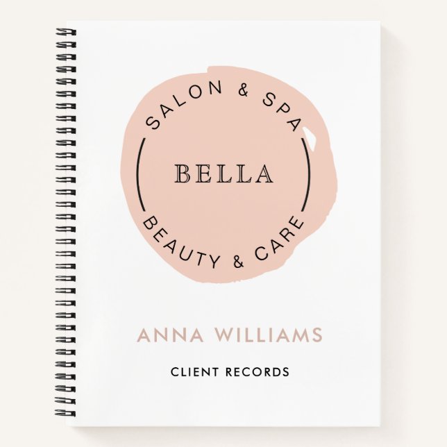 Minimal Modern Blush Salon and Spa Notebook (Front)