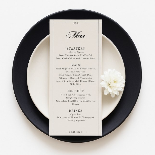 Minimal modern border elegant wedding menu (Creator Uploaded)