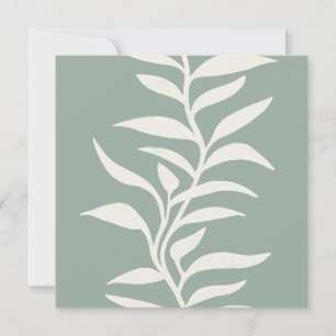 Minimal Modern Botanical in Flow Sage Green Card