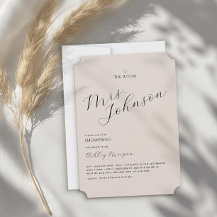 Minimal Modern Bridal Shower   The Future Mrs. Invitation