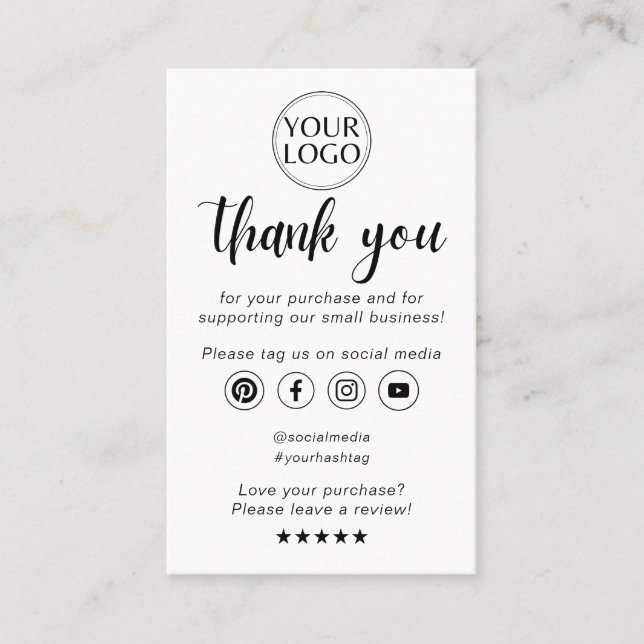 Minimal Modern Business Thank You For Order Insert (Front)