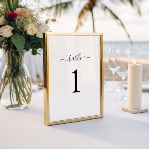 Minimal Modern Chic Wedding Table Number Card
