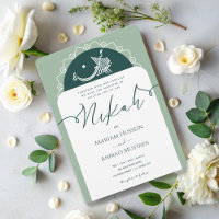 Minimal Modern Chick Sage Green Islamic Nikah
