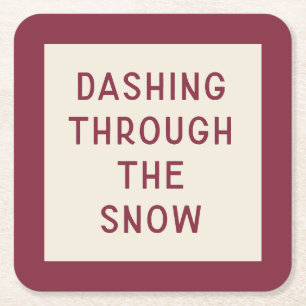 Minimal Modern Christmas Typography Coaster