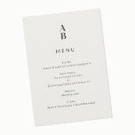 Minimal Modern Civil Wedding  Menu<br><div class="desc">A refined Minimal Modern Civil Wedding Menu designed to coordinate seamlessly with the Minimal Modern Civil Wedding Suite. This clean, editorial layout features soft ivory tones, minimalist typography, and a timeless monogram detail for a cohesive civil wedding aesthetic. Perfect for modern civil weddings and elegant contemporary receptions, this menu presents...</div>