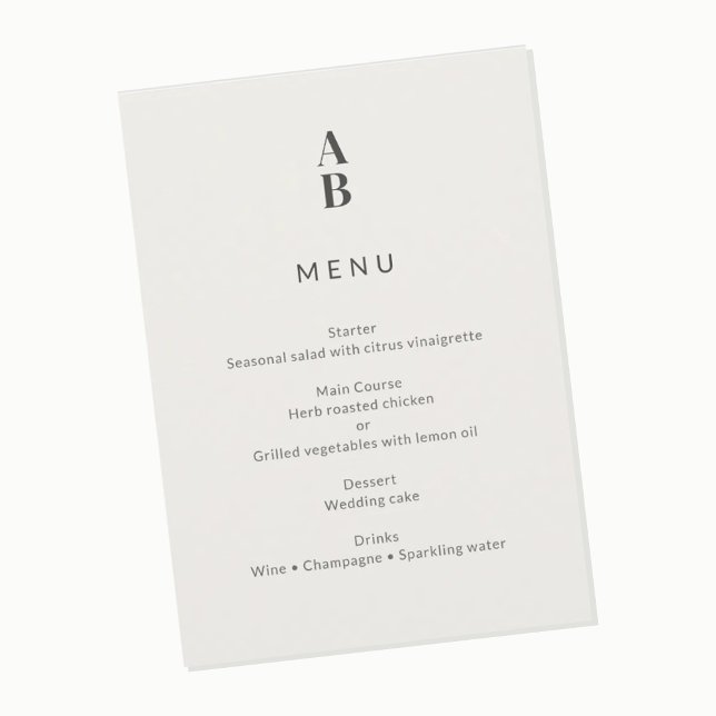 Minimal Modern Civil Wedding  Menu (Creator Uploaded)