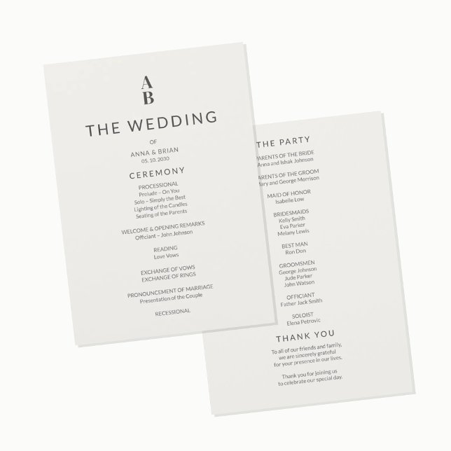 Minimal Modern Civil Wedding Program (Creator Uploaded)