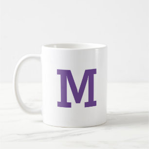 Minimal Modern Classic Purple Initial Letter Coffee Mug
